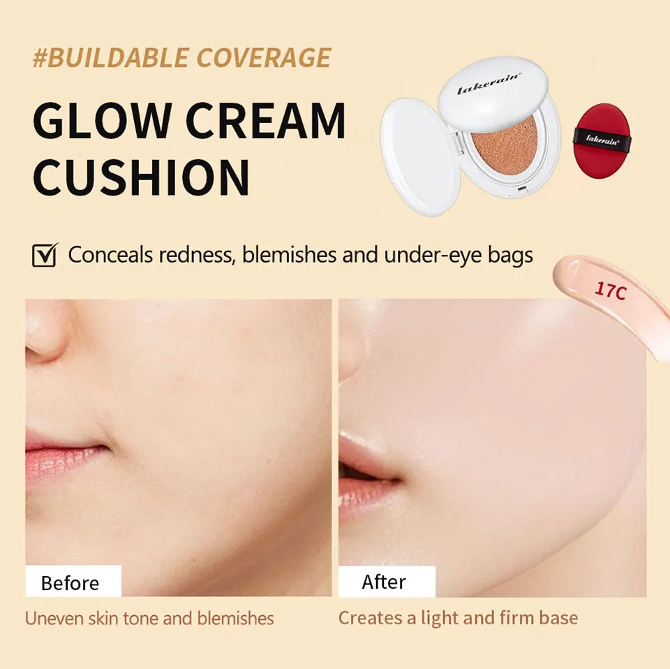 Semi Matte CC Cream Cushion and Long Lasting Foundation for Flawless Face Makeup