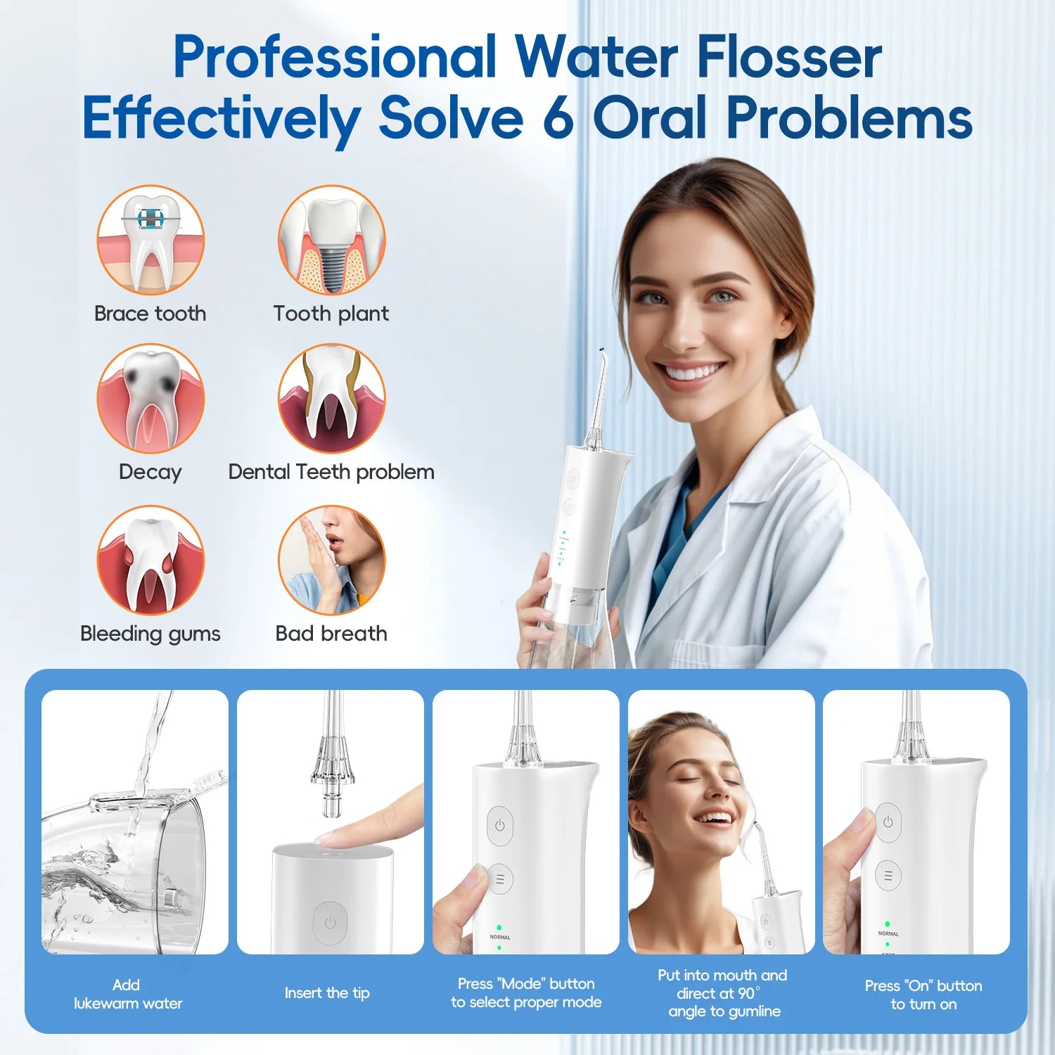 Portable Water Flosser and Oral Irrigator for Daily Teeth Cleaning Routine - 5