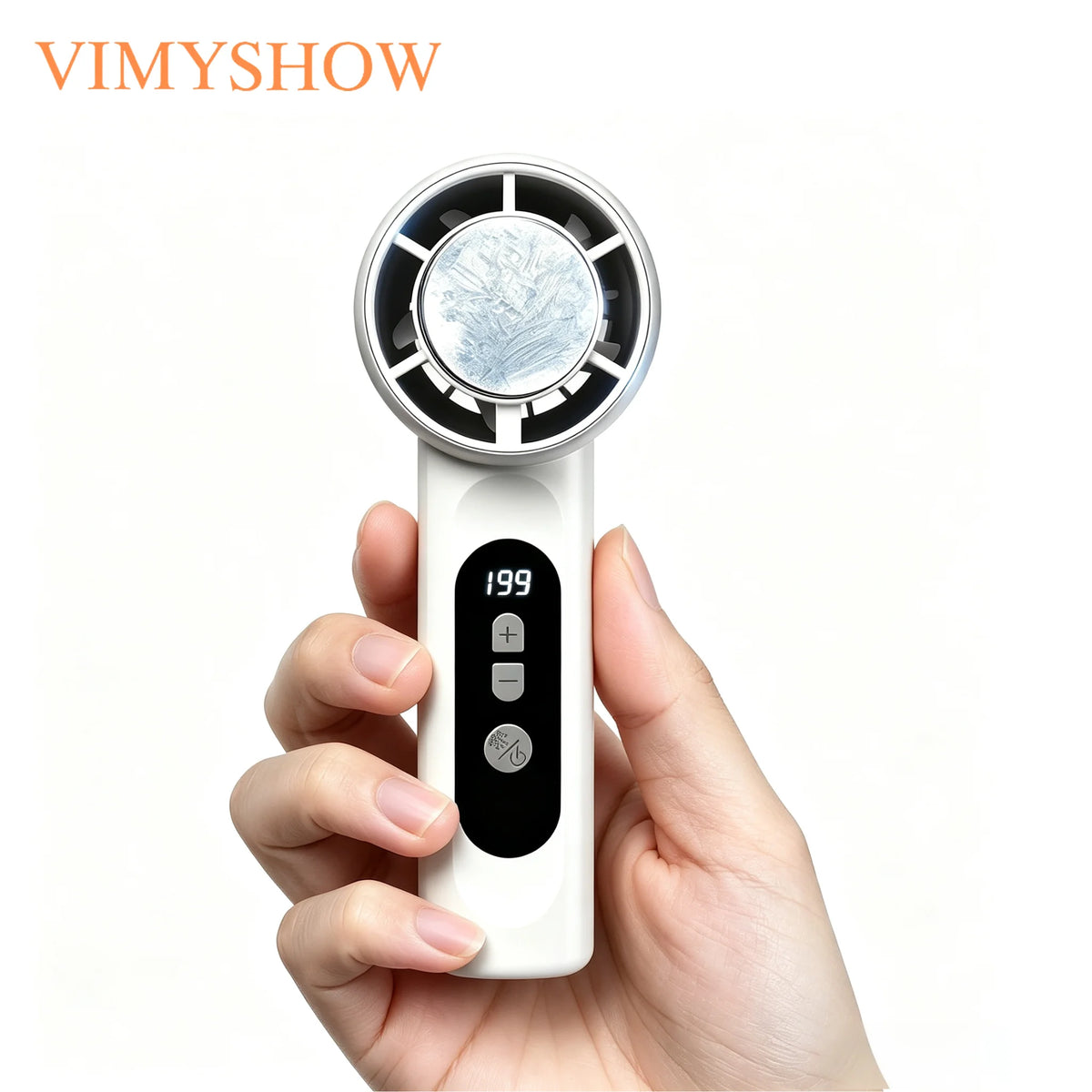 Rechargeable Turbo Mini Fan and Ice Cooling Handheld Device for Travel and Office
