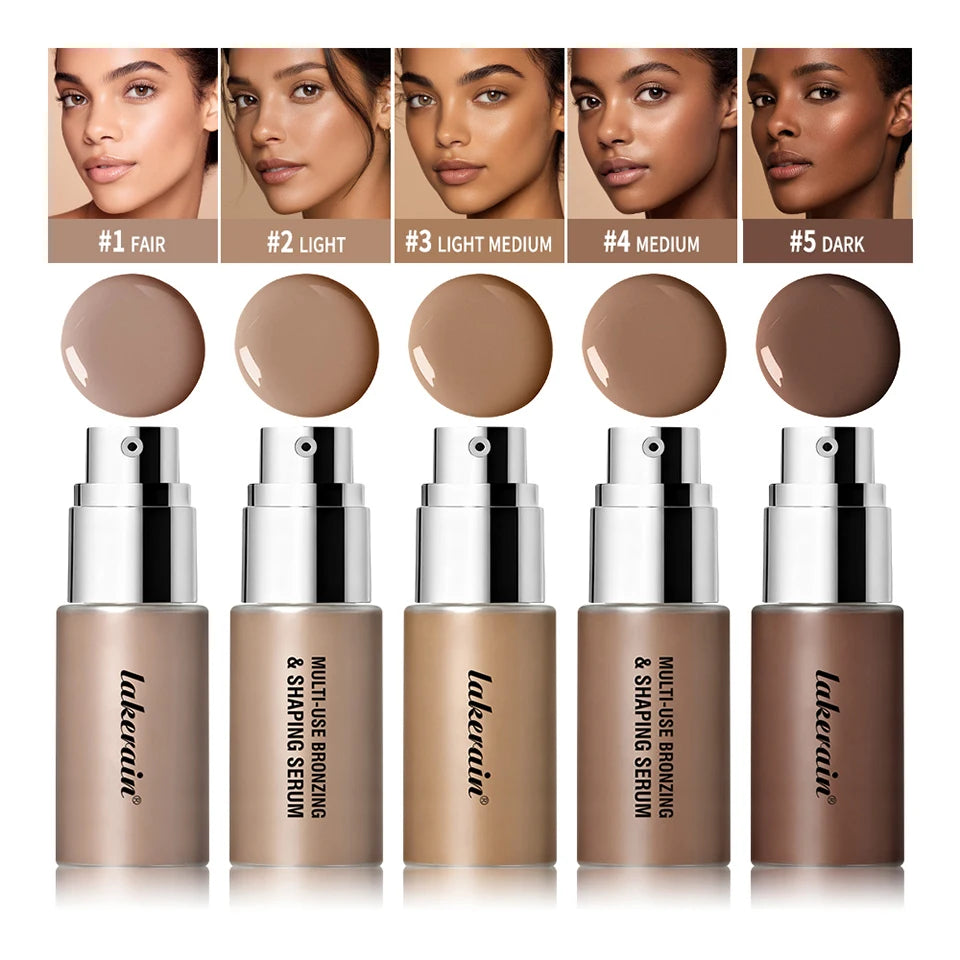Multi Use Bronzing Serum and Liquid Face Foundation for Daily Makeup Contouring - 8