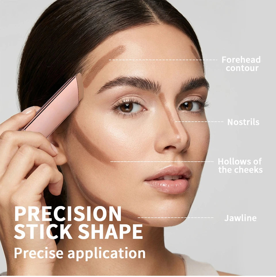 Cream Bronzing Stick and Contour Shaping Makeup for a Natural Sun Kissed Glow