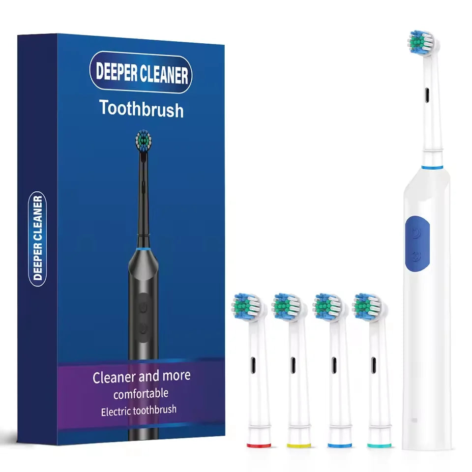Rotating Electric Toothbrush and Rechargeable Oral Care Device for Adults