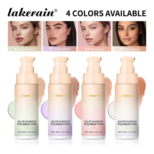 Color Changing Foundation and Liquid Makeup Base for Daily Radiant Skin