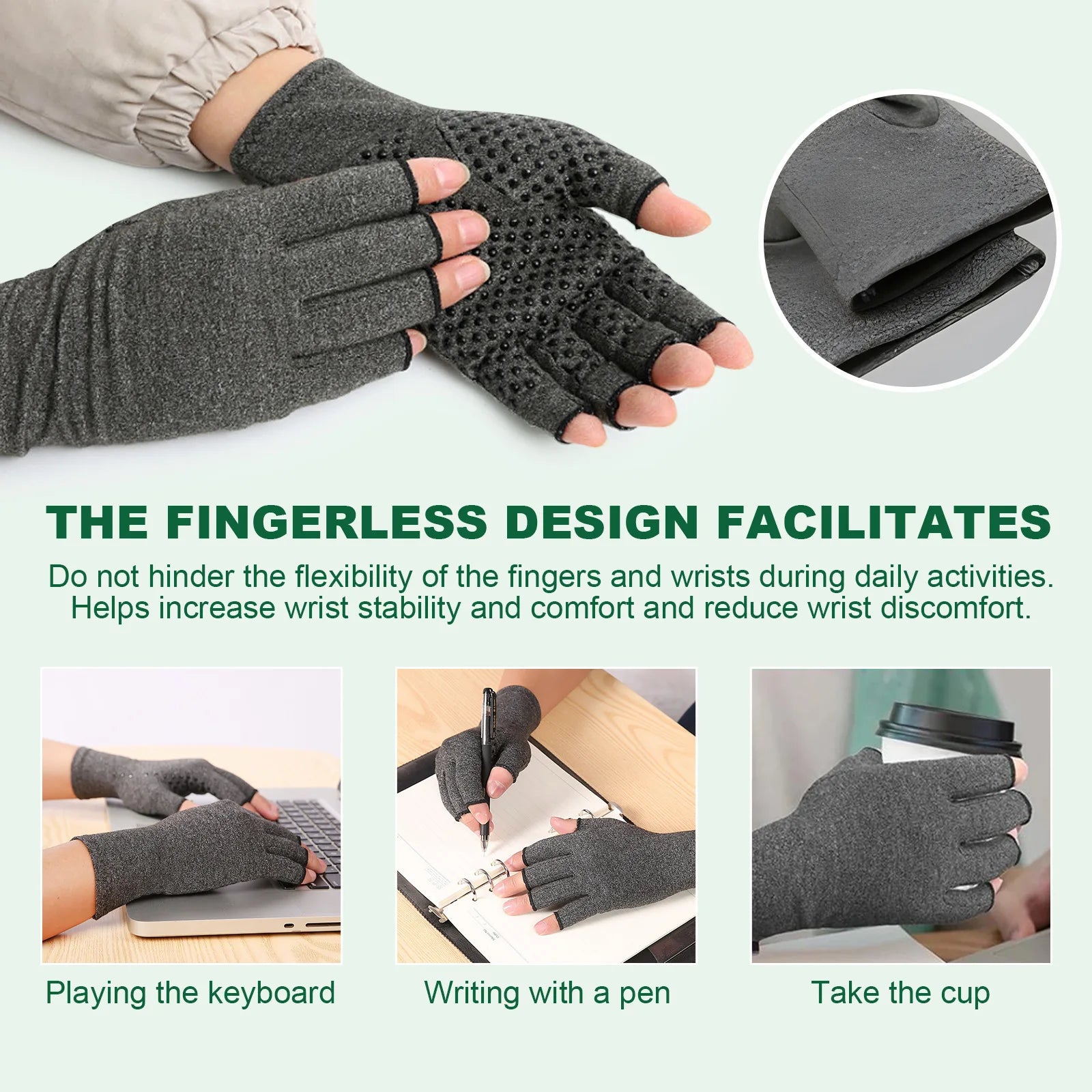 Magnetic Arthritis Gloves and Compression Hand Support for Daily Pain Relief - 7