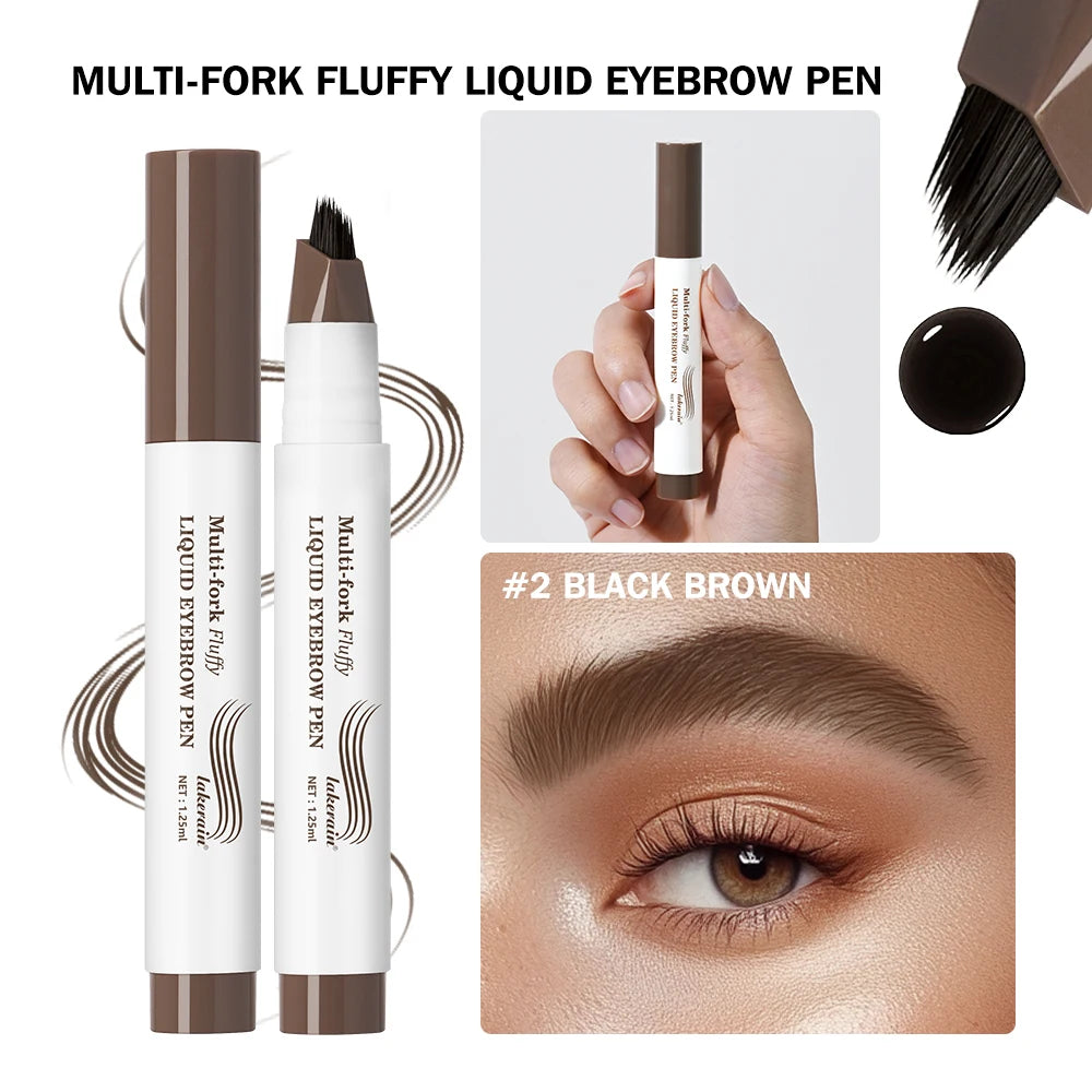 Liquid Eyebrow Pen and Fork Tip Tattoo Marker for Natural Long Lasting Daily Makeup