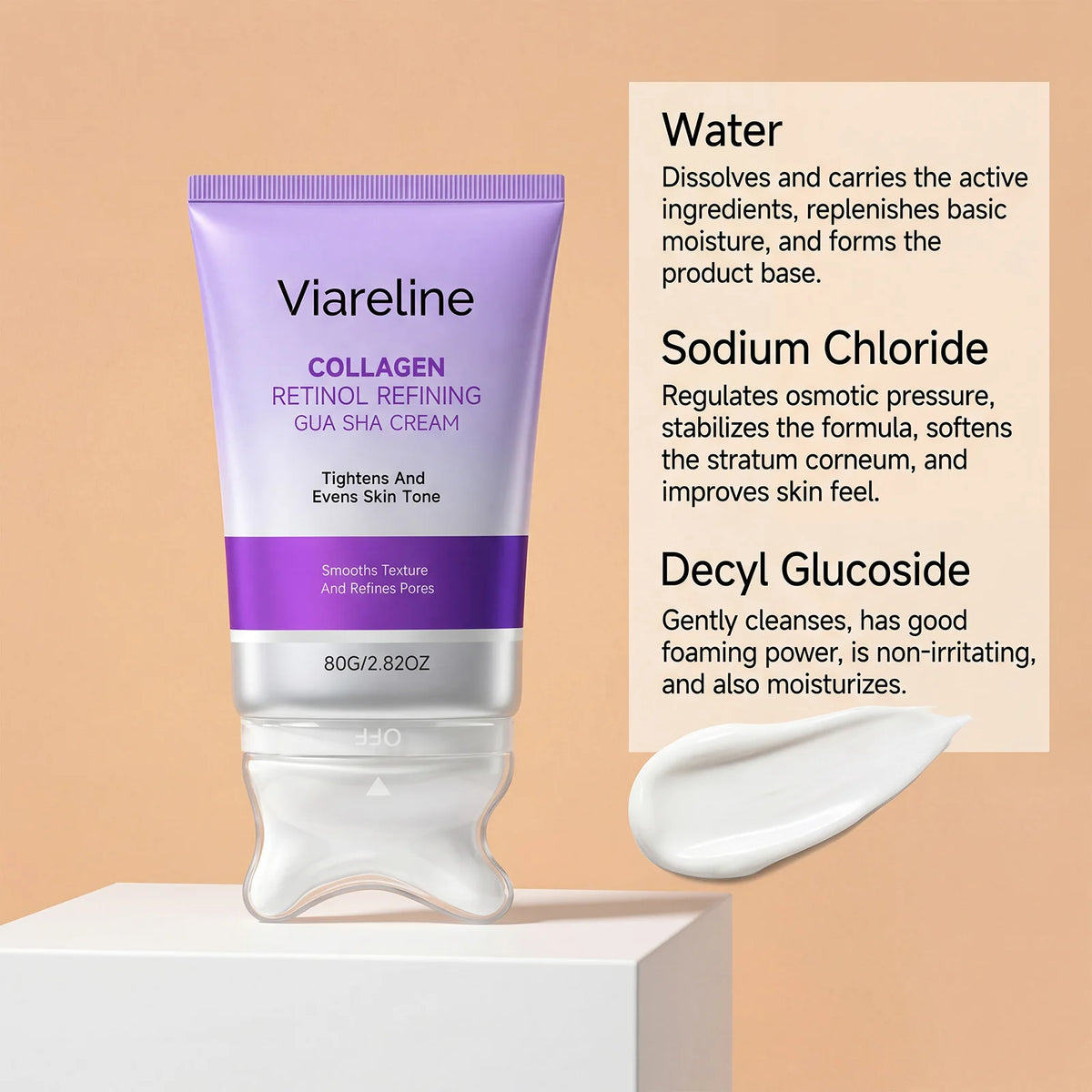 Collagen Retinol Gua Sha Cream and Facial Firming Moisturizer for Daily Lifting