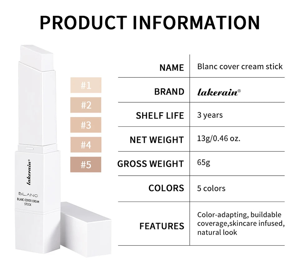 Blanc Cover Cream Stick and Color Changing Foundation for Natural Daily Makeup - 18