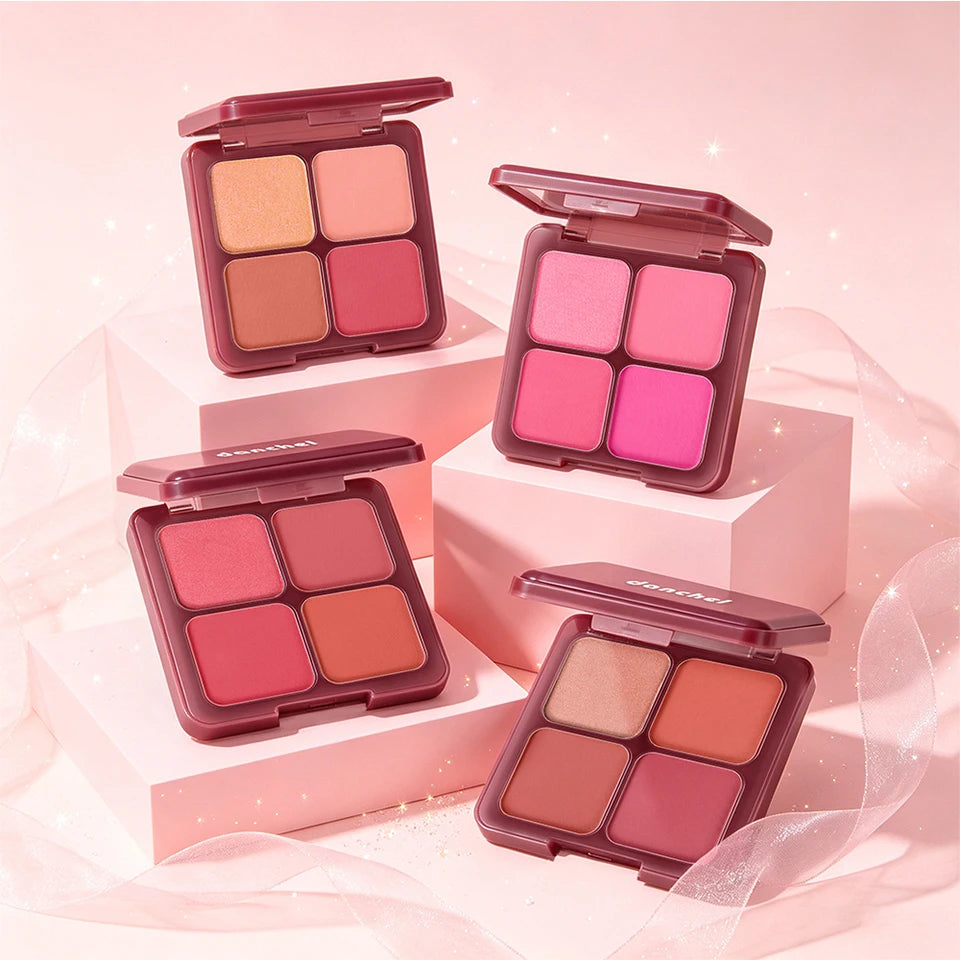 Blush Palette and Face Powder Makeup for Natural Daily Glow and Soft Focus Finish