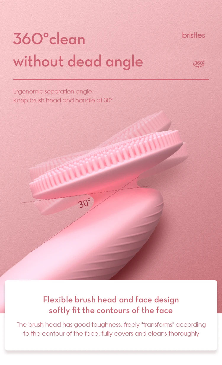 Silicone Face Cleansing Brush and Facial Scrubber for Daily Skin Pore Cleaning