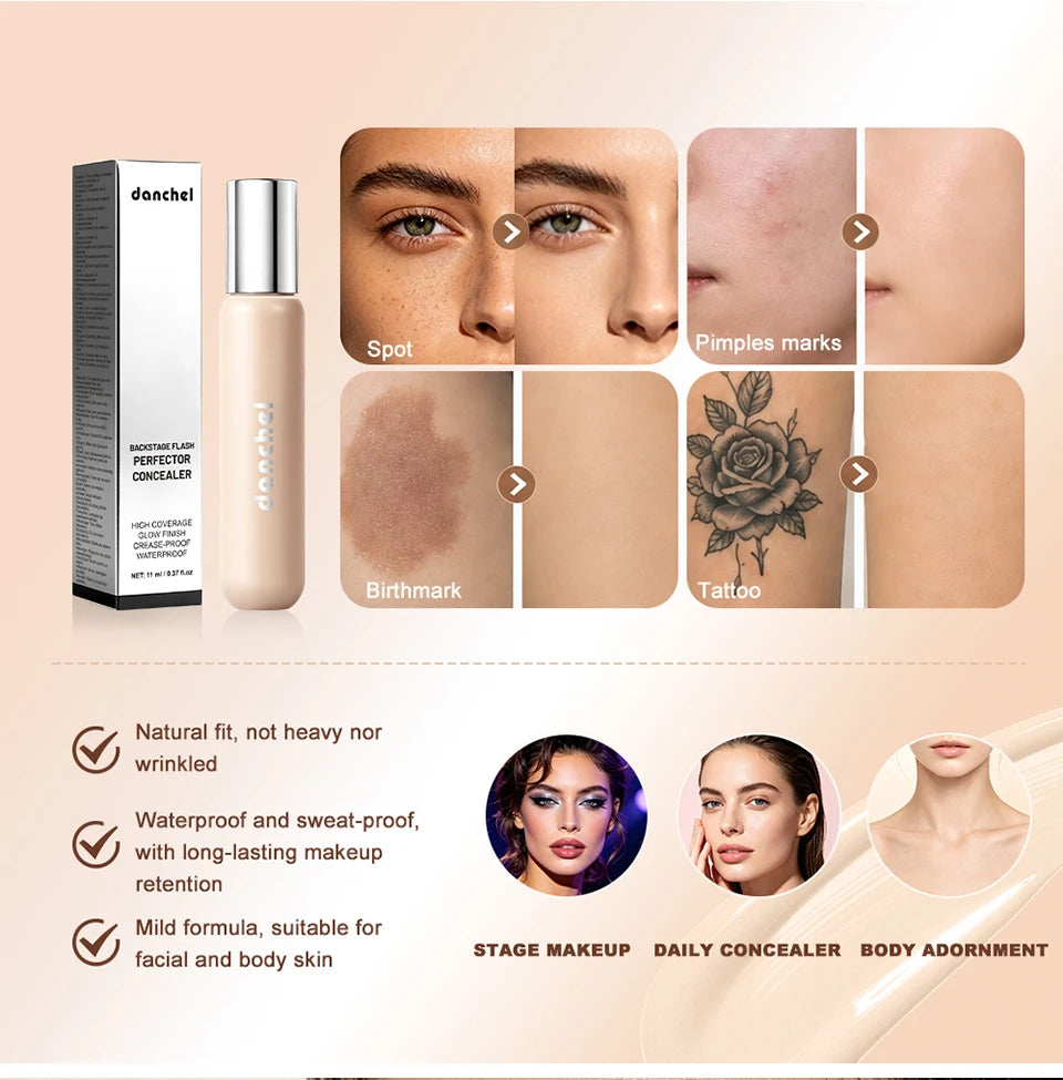 Liquid Concealer and Blemish Spot Corrector for Professional Face Body Makeup - 10