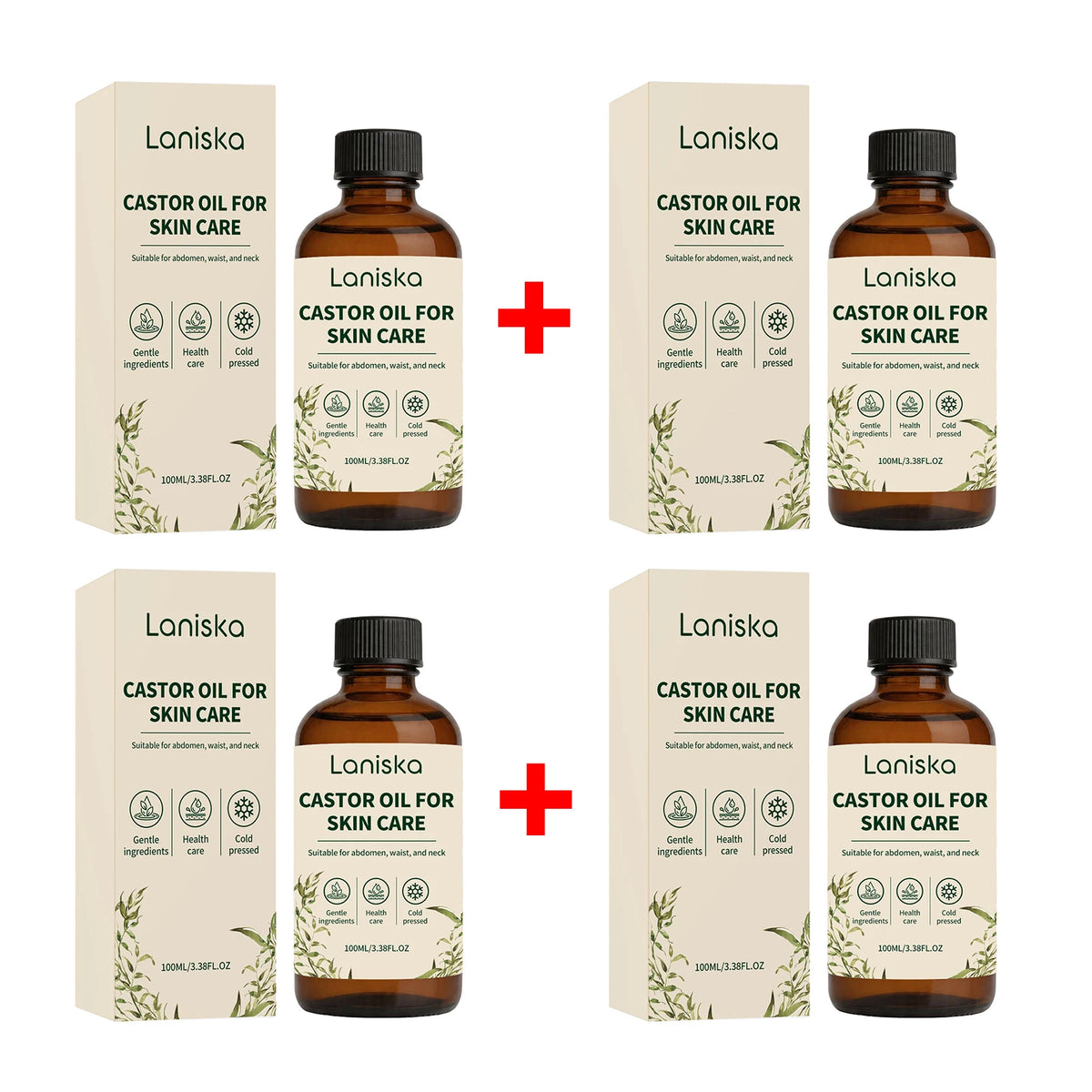 Cold Pressed Castor Oil and Moisturizing Body Care for Dry Skin and Massage