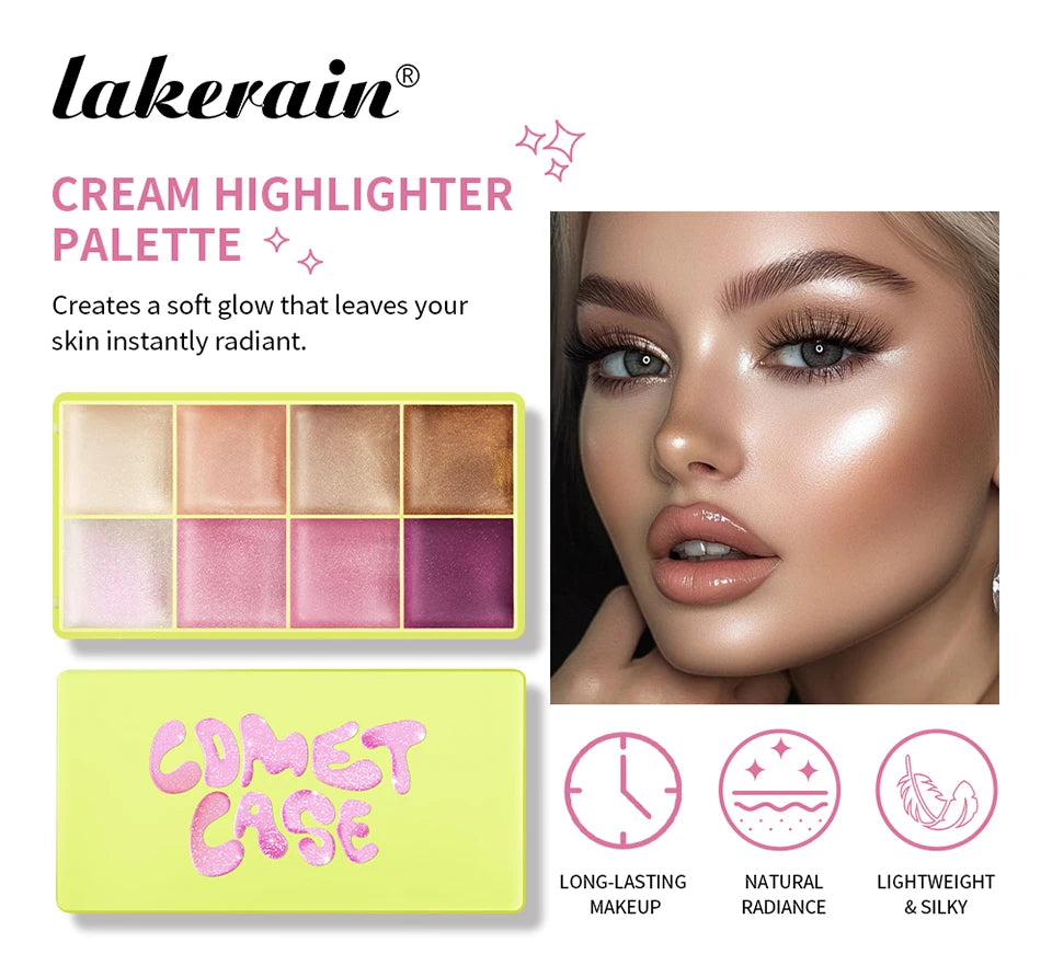 Cream Highlighter Palette and Makeup Blush Set for Professional Sculpting Looks - 9