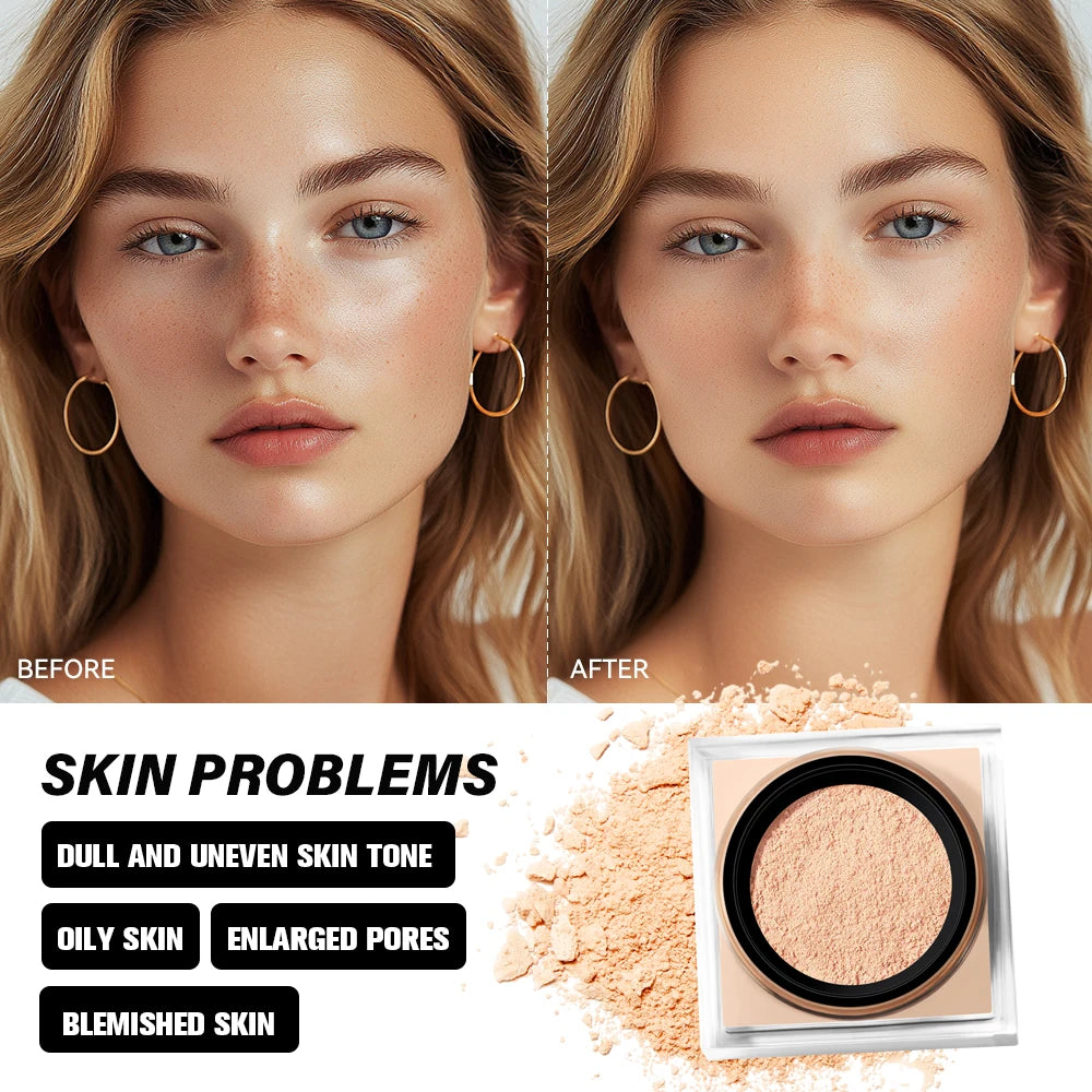 Loose Baking Setting Powder and Face Finishing Dust for Long Lasting Matte Makeup