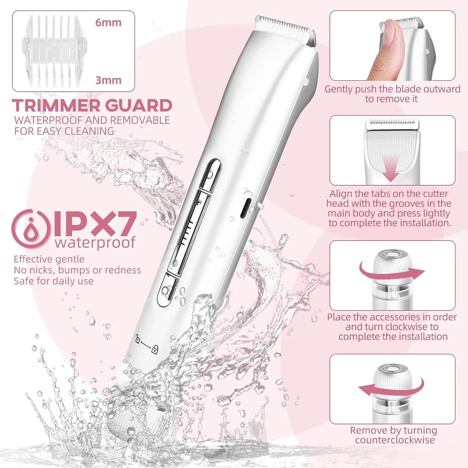 Dual Head Women Hair Remover and Electric Bikini Trimmer for Smooth Body Grooming - 5