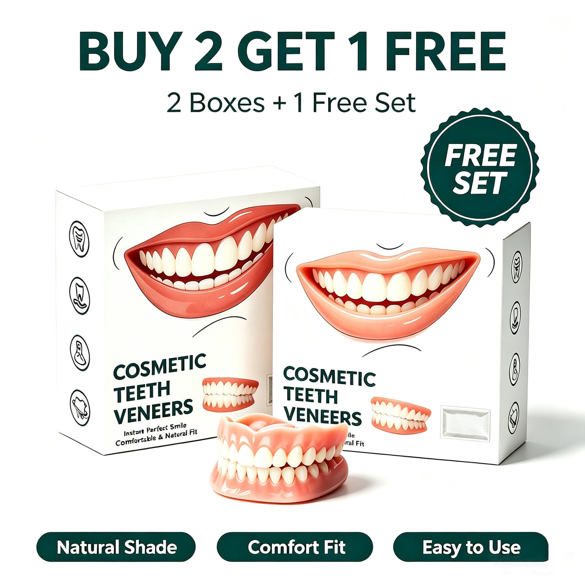 Silicone Full Dentures and Cosmetic False Teeth for Daily Oral Care Comfort