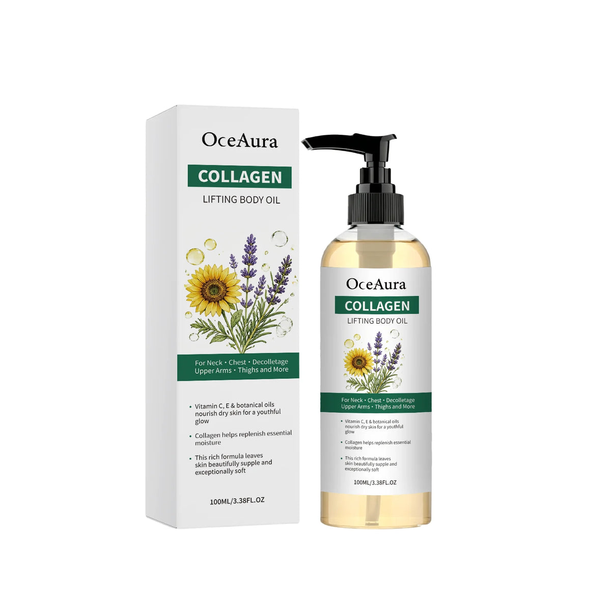 Collagen Body Oil and Skin Firming Serum for Daily Moisturizing and Hydration