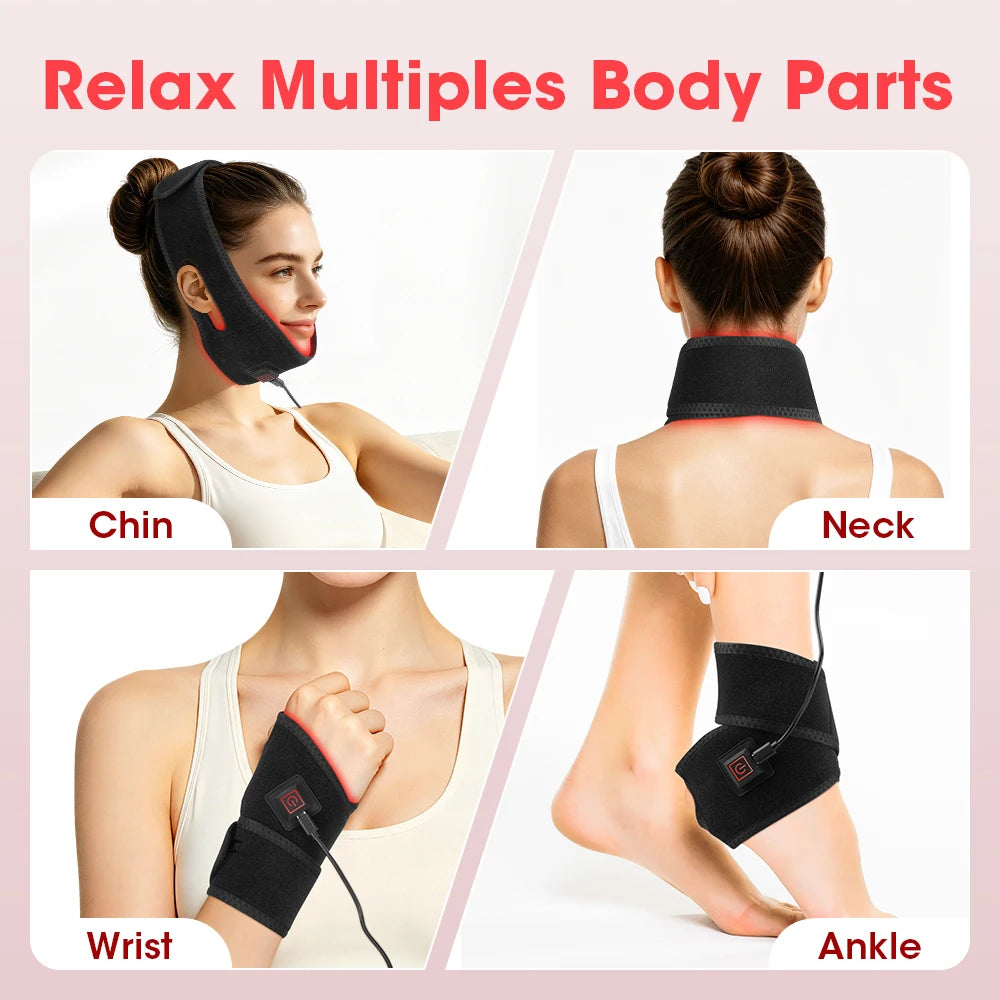 Red Light Therapy Belt and Infrared Heat Wrap for Face Neck and Body Relaxation