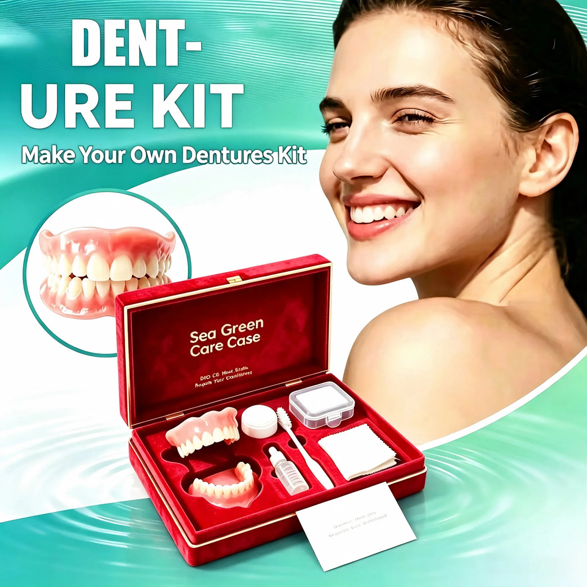 Full Mouth Denture Set and False Teeth Kit for Daily Oral Care and Hygiene