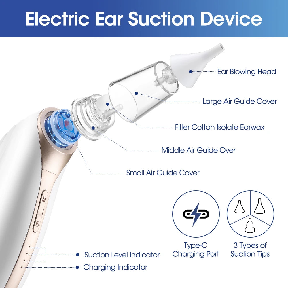 Electric Earwax Remover and Ear Suction Vacuum for Gentle Home Ear Canal Cleaning - 11