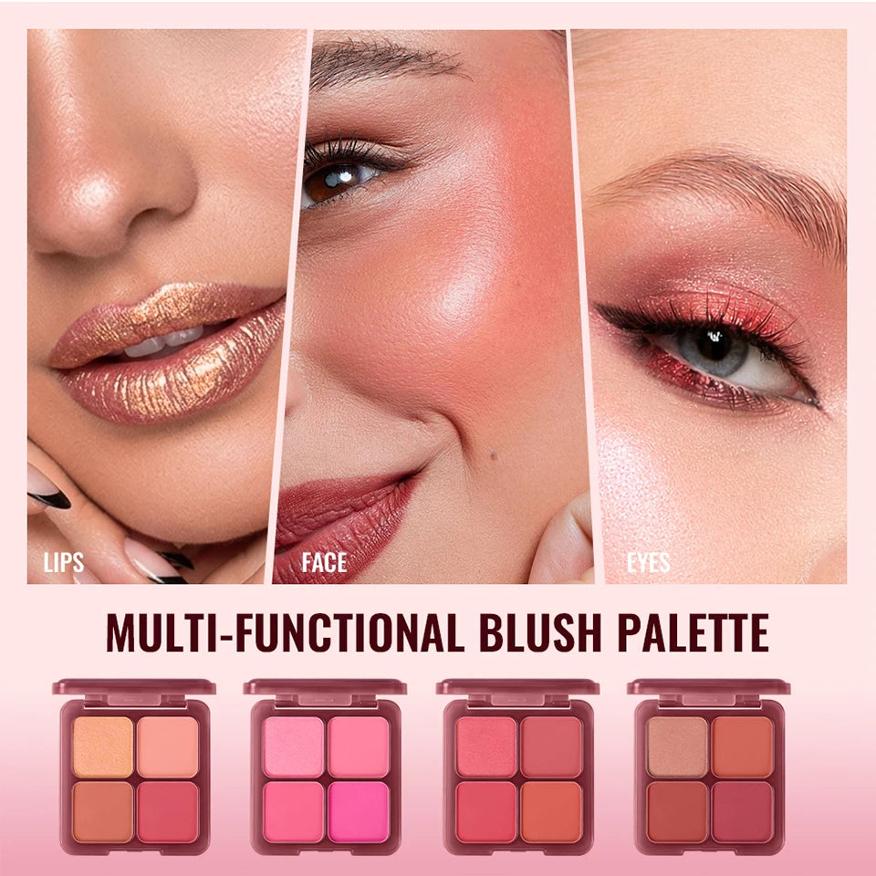 Blush Palette and Face Powder Makeup for Natural Daily Glow and Soft Focus Finish