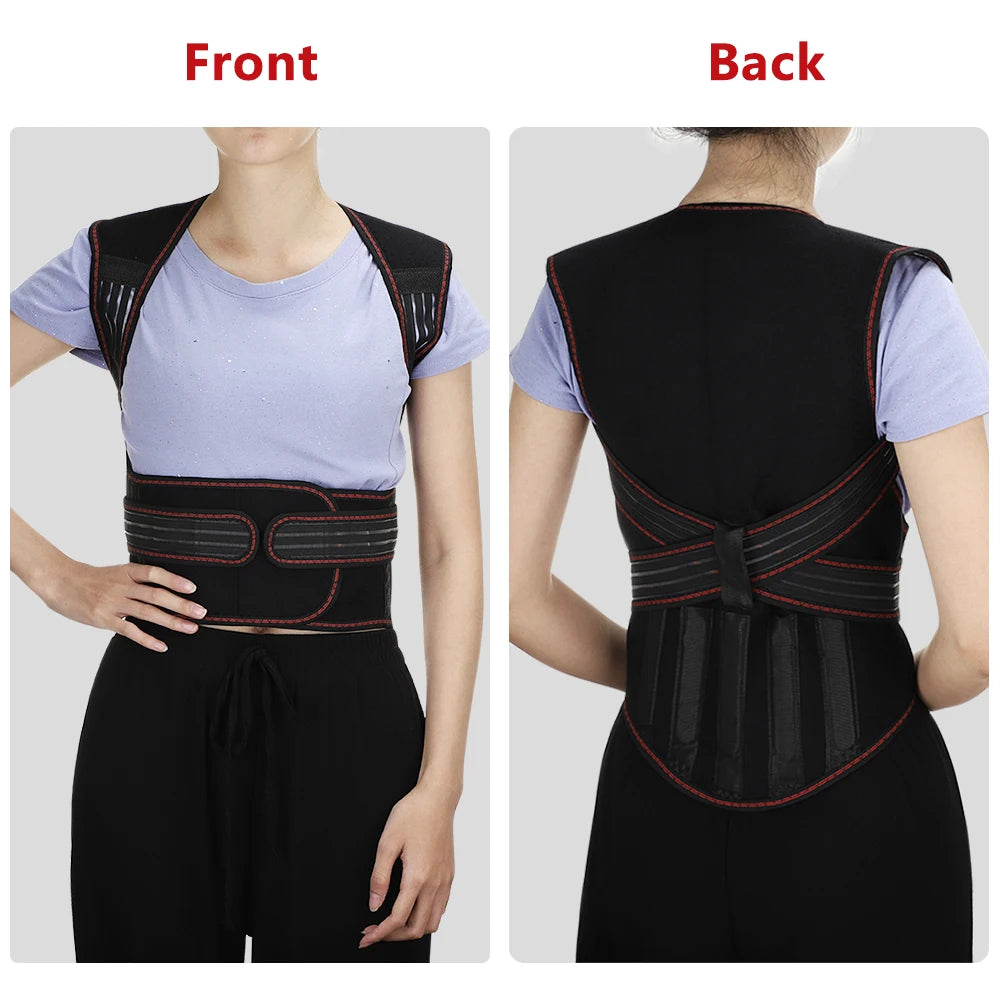 Self Heating Tourmaline Back Brace and Magnetic Posture Support for Relief
