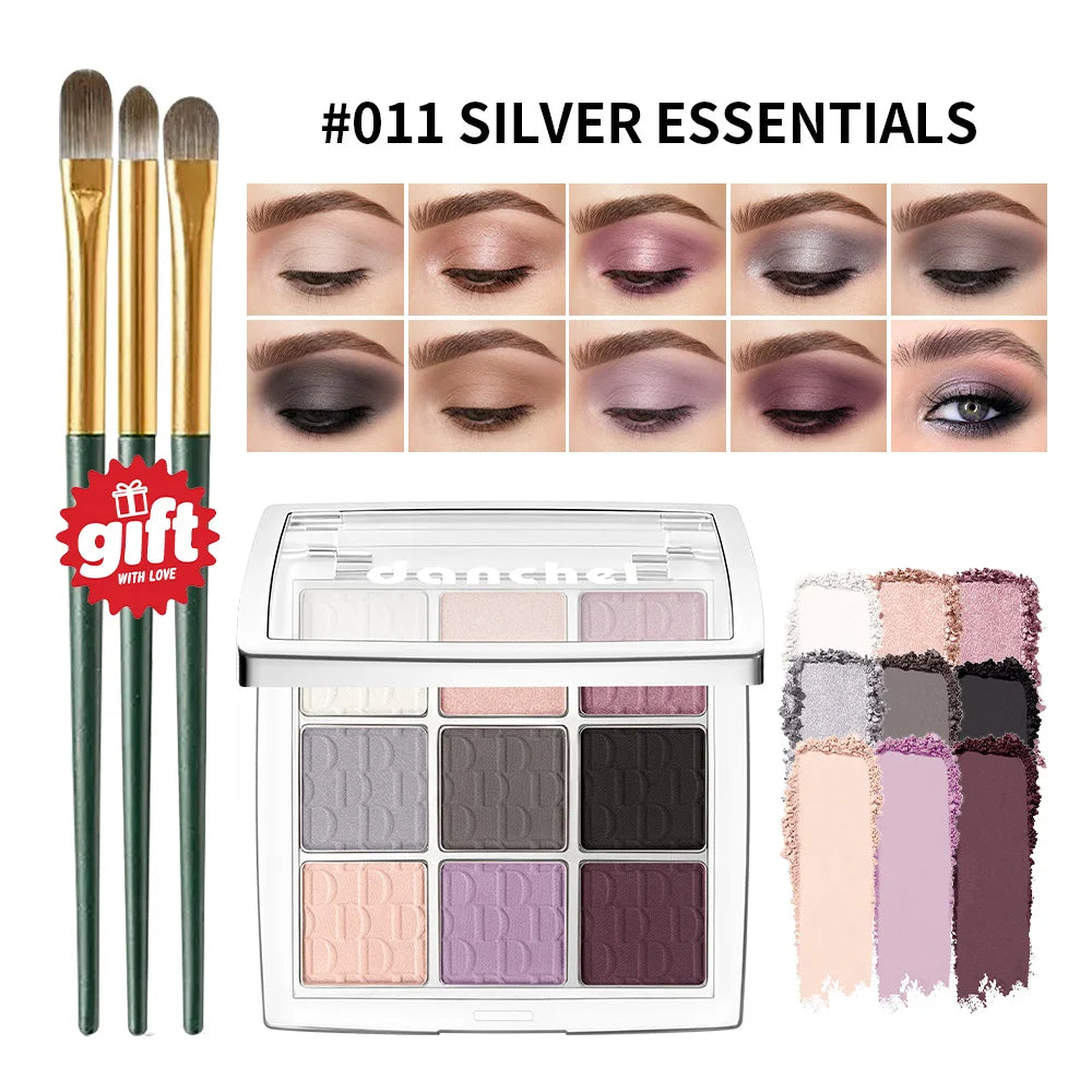 Nine Color Eyeshadow Palette and Matte Shimmer Makeup Kit for Daily Smoky Looks - 24