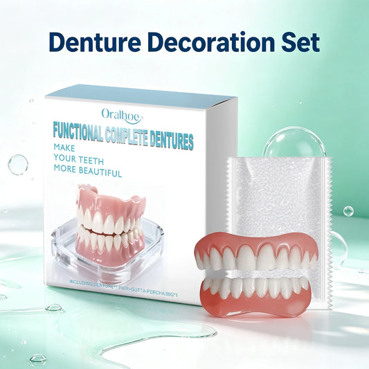 Denture Cosmetic Kit and False Teeth Set for Temporary Smile Improvement Photos