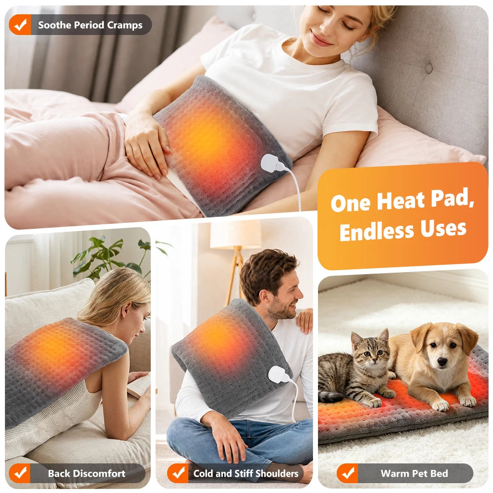 Electric Heating Pad and Thermal Warming Mat for Home and Office Pain Relief Sessions - 12