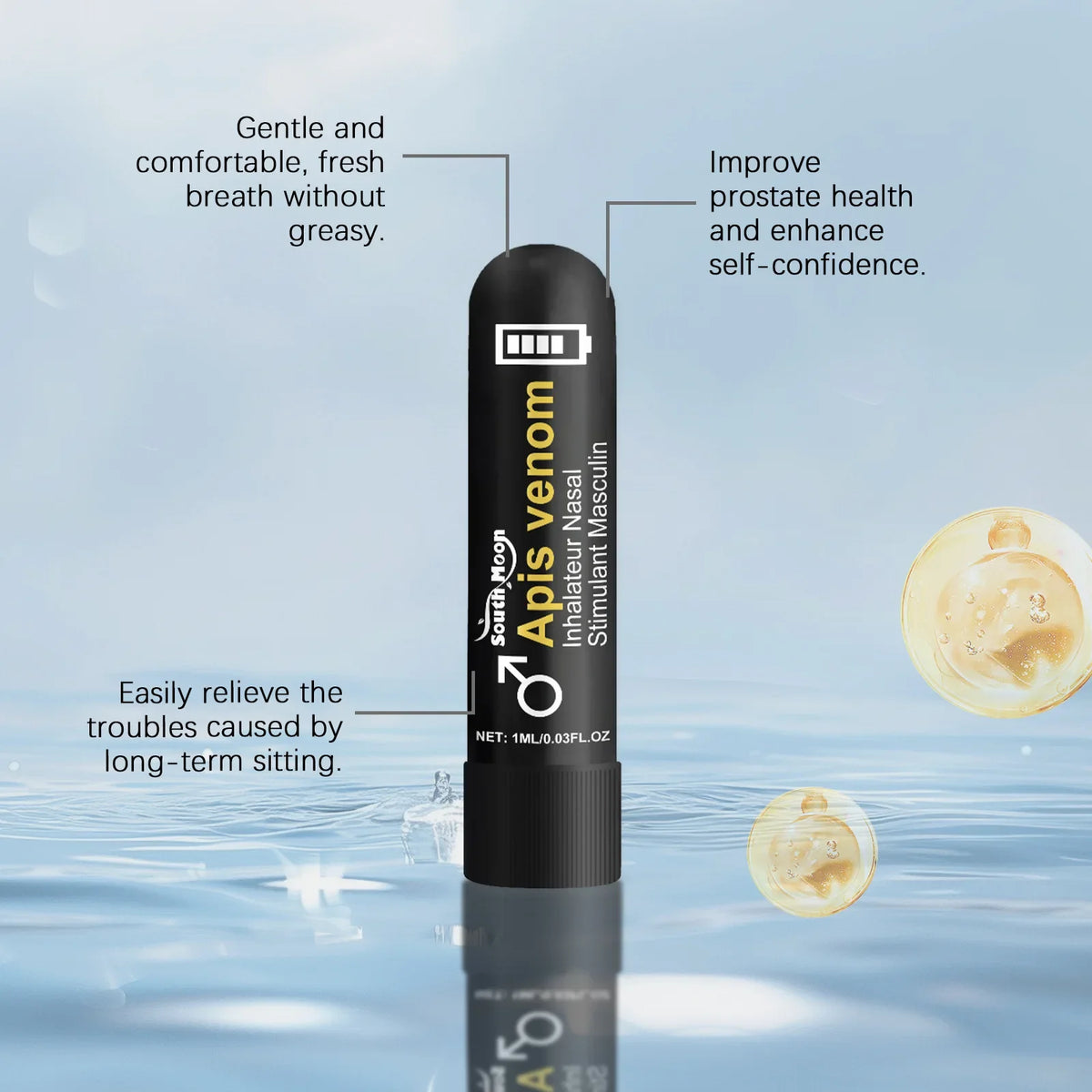 Nasal Suction Stick and Energy Inhaler for Daily Male Performance and Body Care