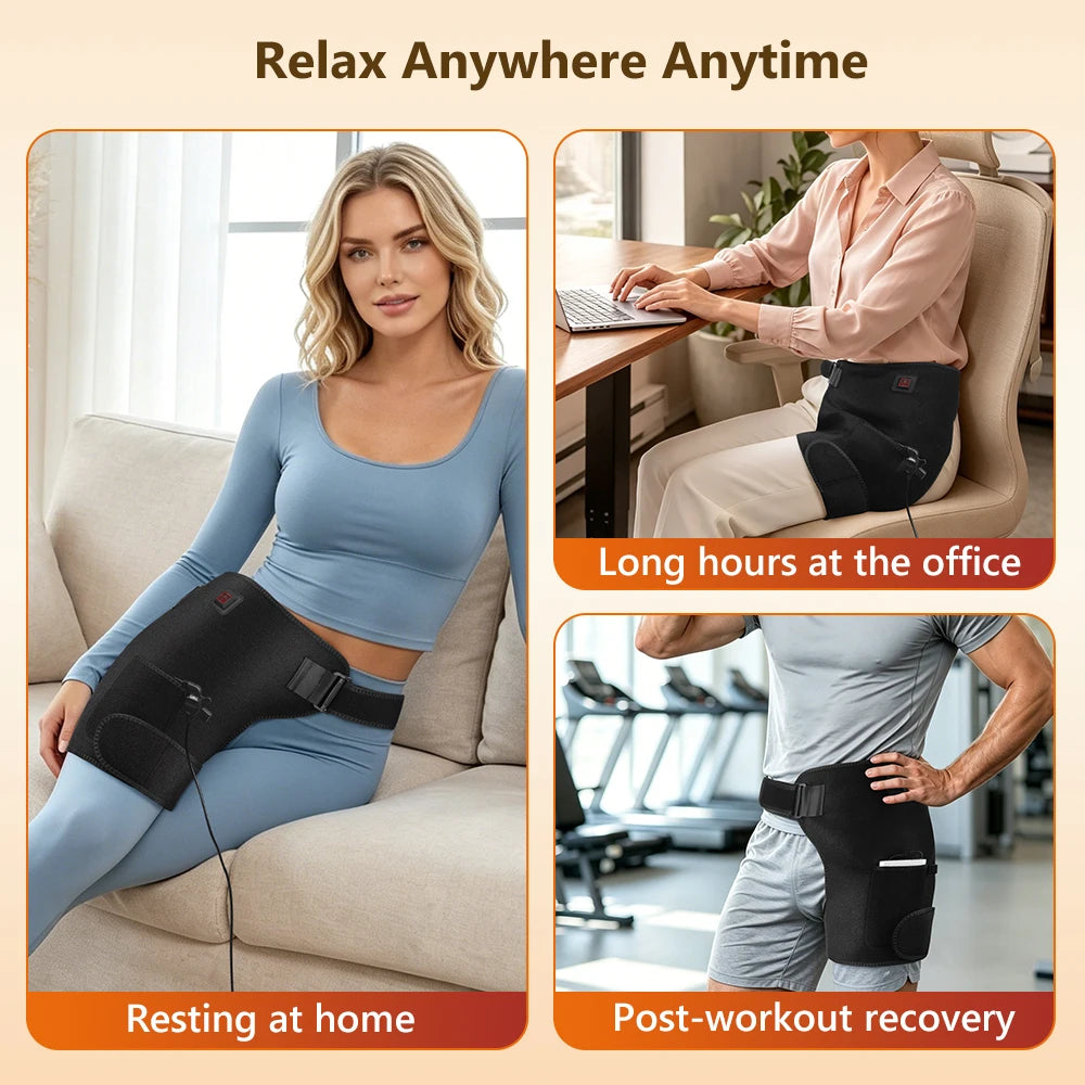 Red Light Hip Support Brace and Heating Pad for Daily Recovery and Comfort