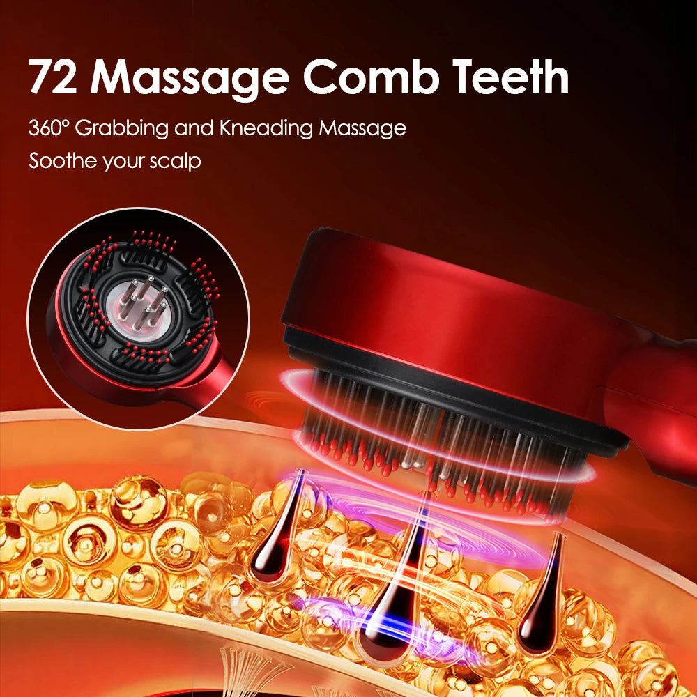 Electric Scalp Massager and Hair Oil Applicator Brush for Relaxation at Home