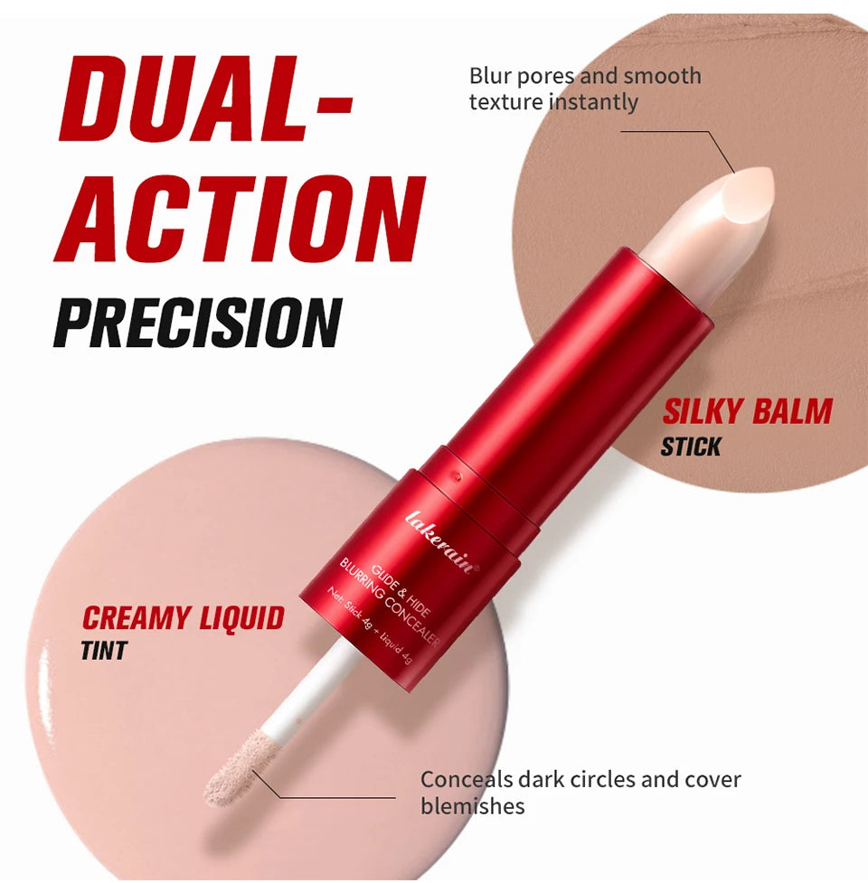 Glide and Hide Blurring Concealer and Full Coverage Foundation for Daily Makeup