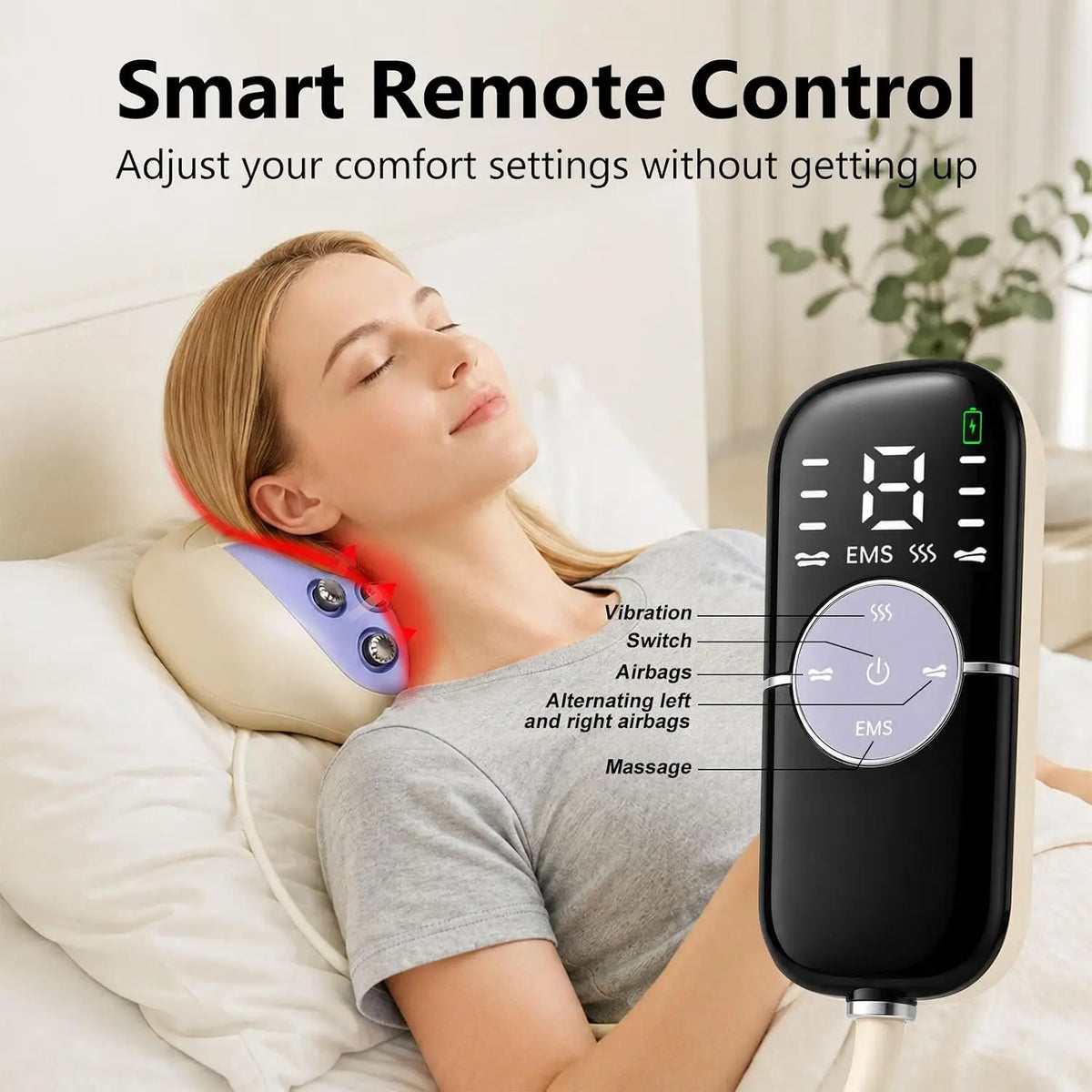 Neck Massager Pillow and Traction Device for Home Office and Travel Relaxation