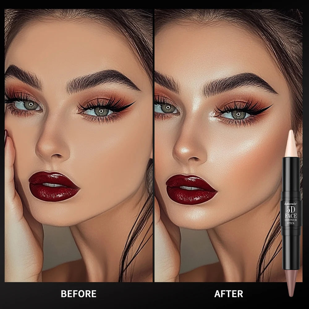 Dual Ended Contour Stick and Face Highlighter for Perfect Sculpted Makeup Looks - 3