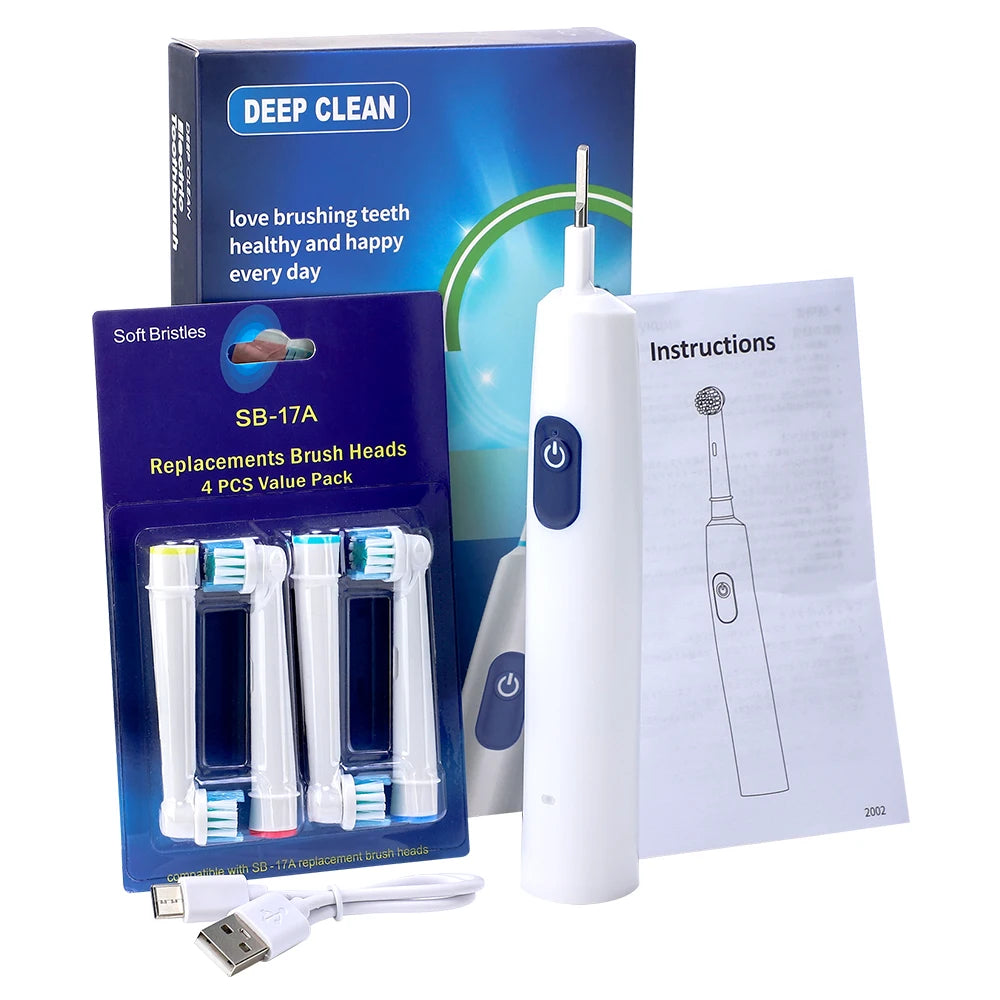 Rotating Electric Toothbrush and Rechargeable Rotary Brush for Oral Hygiene