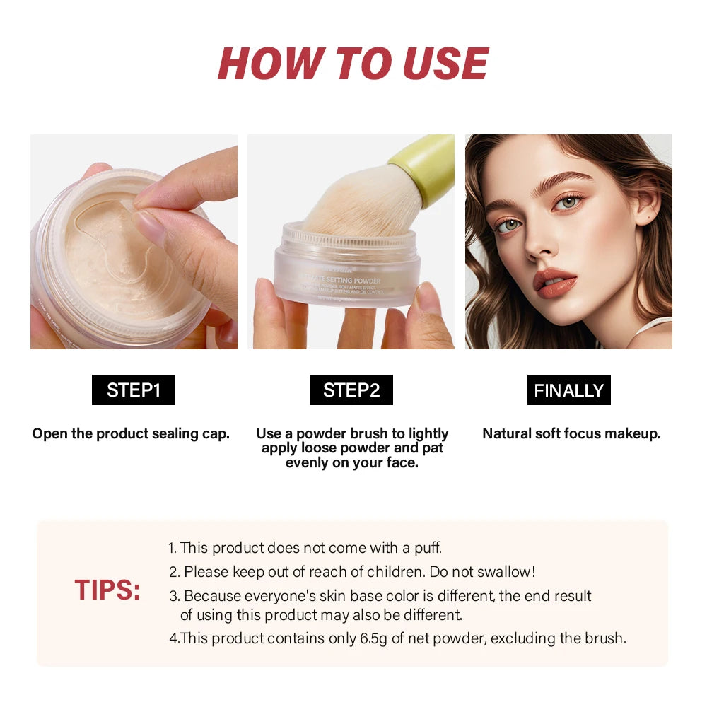 Setting Powder and Loose Finishing Makeup for a flawless matte skin finish
