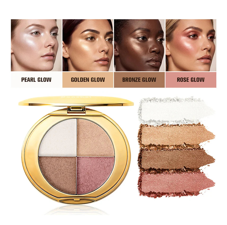 Highlighting Eye and Cheek Palette and Shimmer Makeup Kit for Radiant Daily Looks - 8