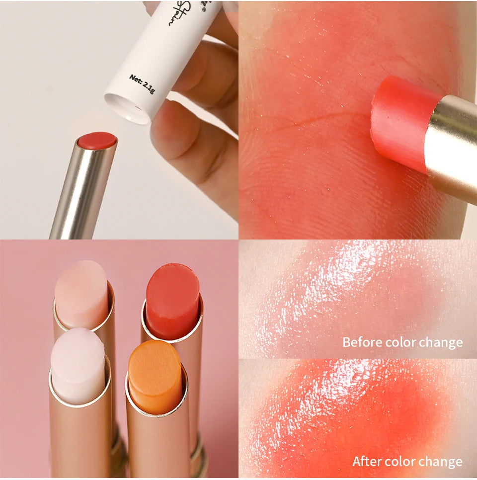 Lip and Cheek Stain and pH Color Changing Balm for Natural Daily Makeup Looks