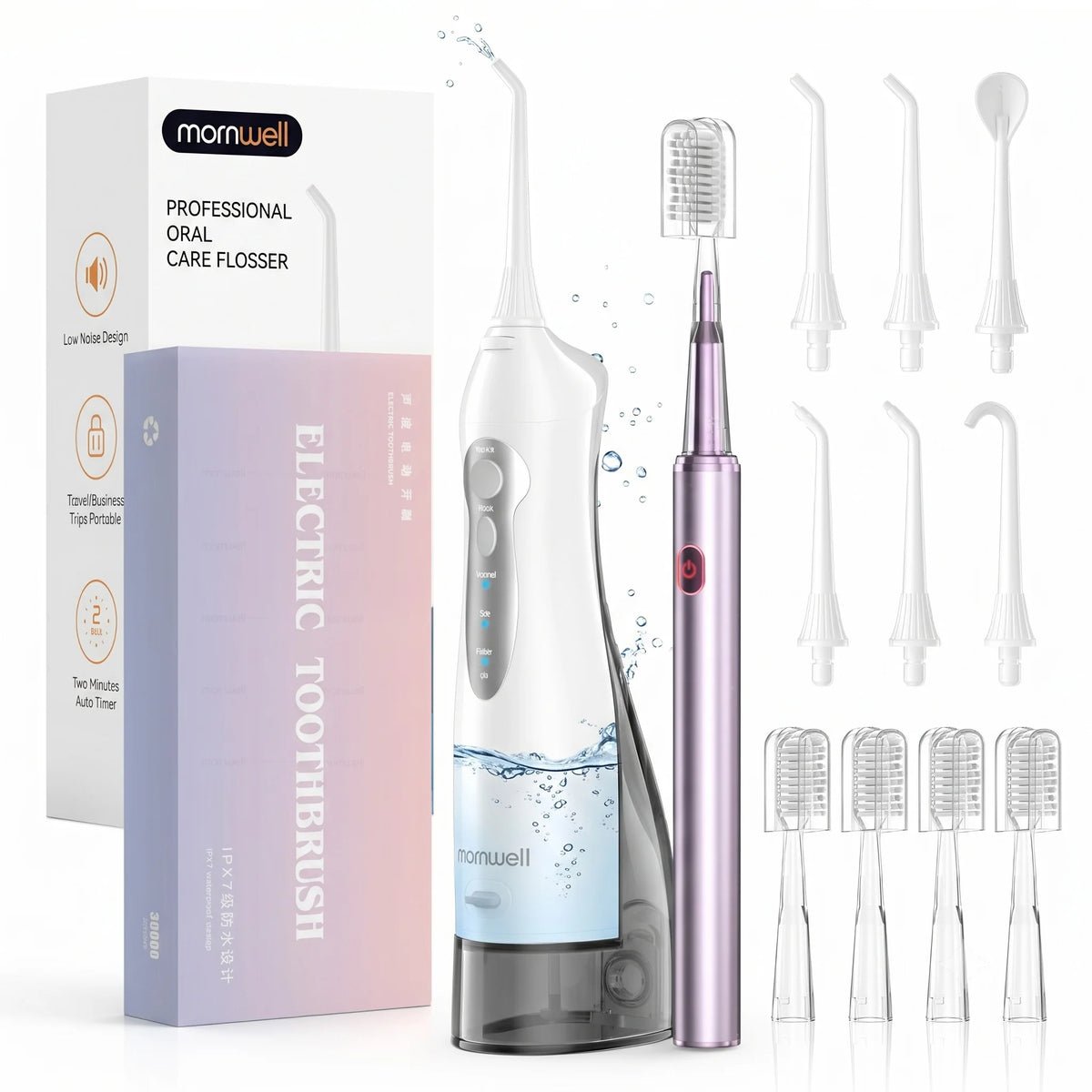 Water Flosser and Electric Toothbrush Set for Deep Dental Care at Home Travel