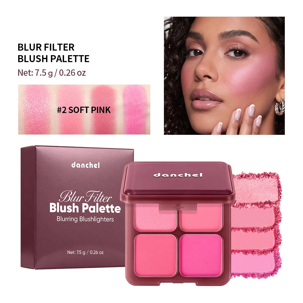 Blush Palette and Face Powder Makeup for Natural Daily Glow and Soft Focus Finish
