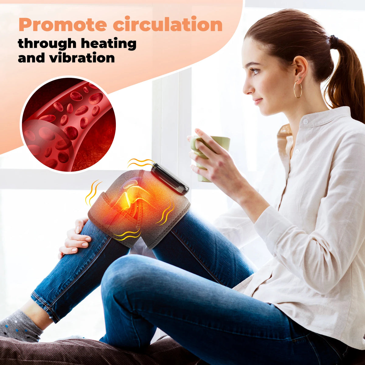 Heated Knee Massager and Vibration Heating Pad for Joint Pain Relief and Recovery