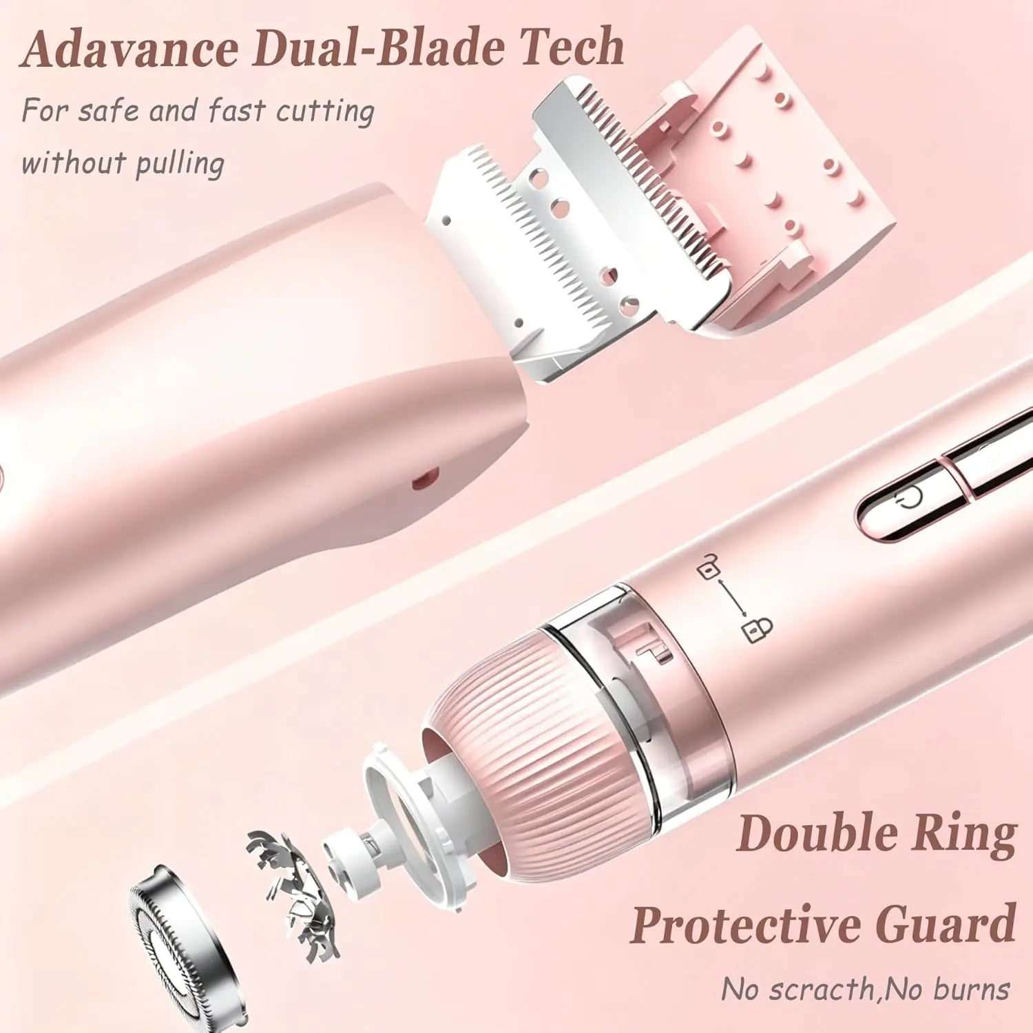 Dual Head Women Hair Remover and Electric Bikini Trimmer for Smooth Body Grooming - 4