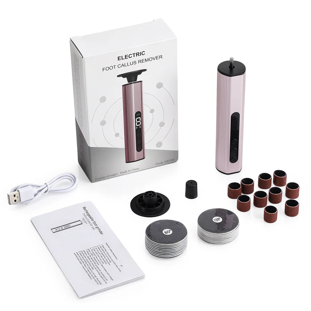 Electric Foot File and Callus Remover for Smooth Heels and Professional Pedicures - 16