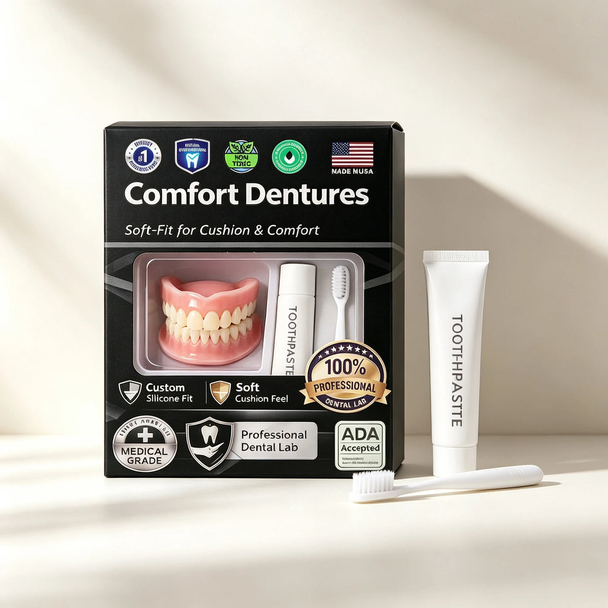 Moldable Silicone Denture Set and Fake Teeth Kit for Instant Smile Enhancement