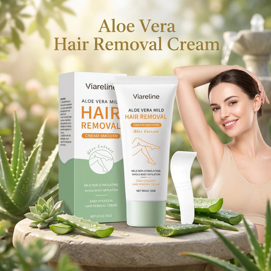 Aloe Vera Hair Removal Cream and Depilatory Lotion for Painless Smooth Body Skin