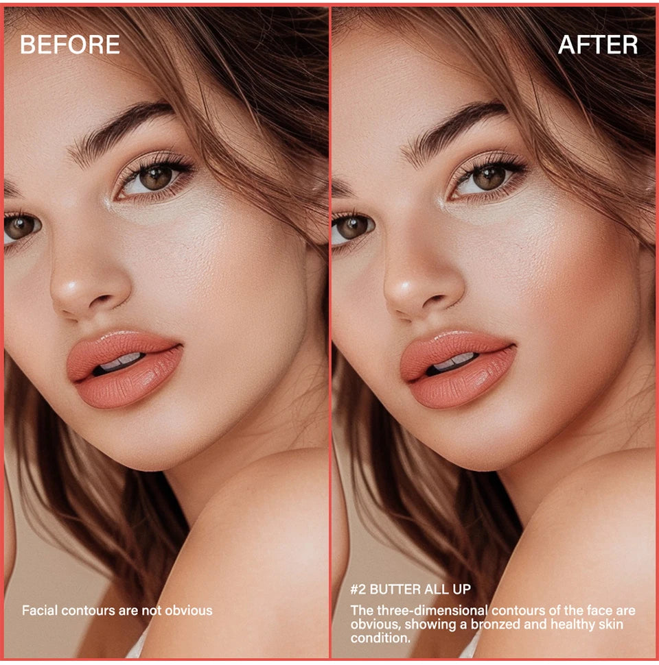 Butter Bronzer and Face Contour Powder for Sculpted Makeup Looks