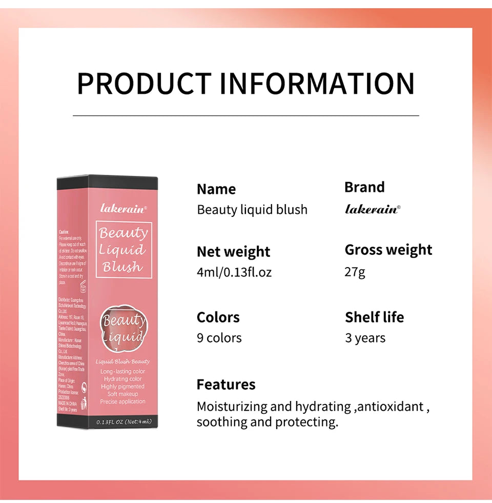 Liquid Blush and Cheek Tint for Natural Flawless Makeup Everyday Wear
