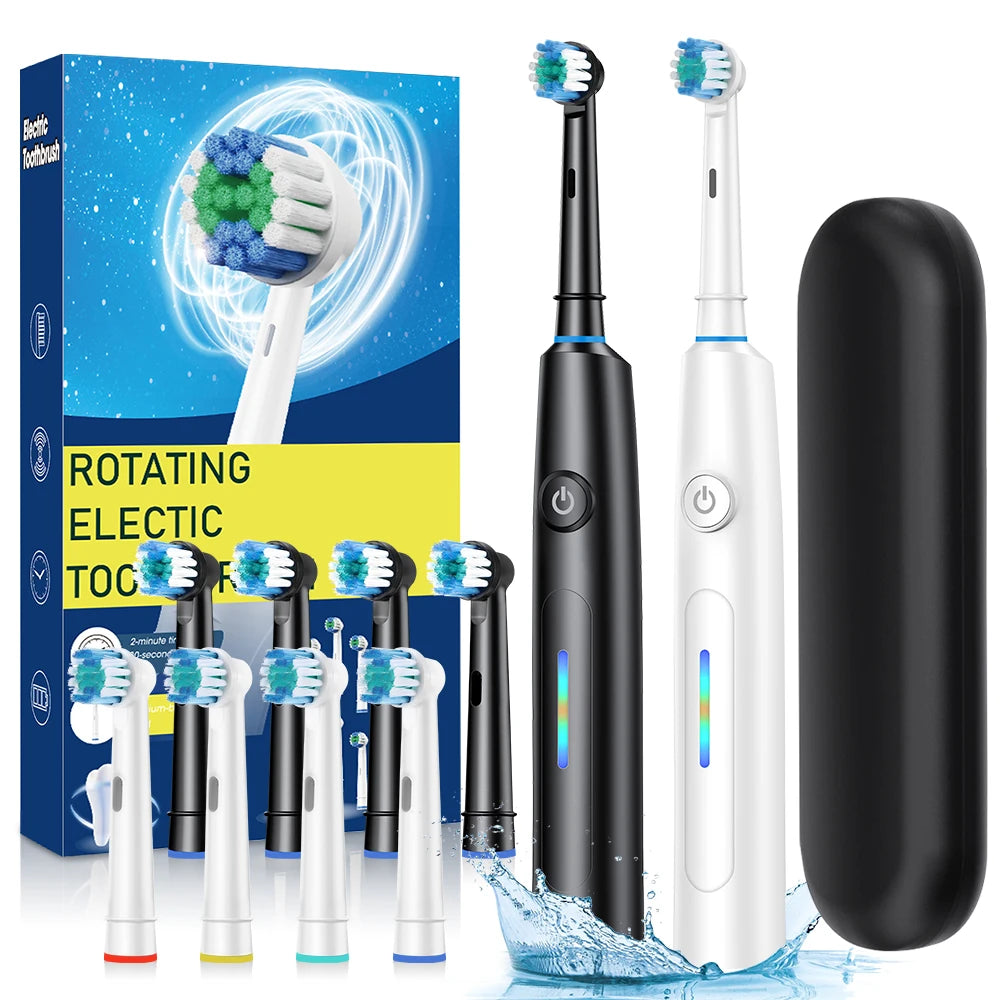 Rotating Electric Toothbrush and Rechargeable Dental Cleaner for Adults
