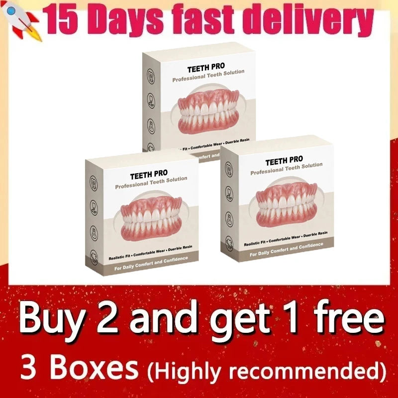 Soft Silicone Dentures and Cosmetic False Teeth for Adults seeking a bright smile