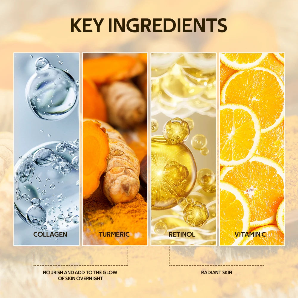 Turmeric Peel Off Mask and Collagen Sleeping Pack for Nightly Facial Radiance